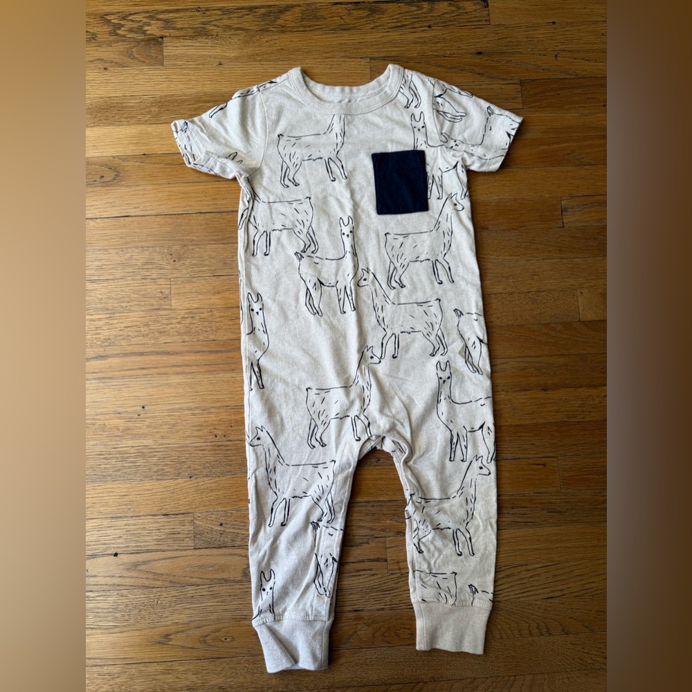 NWOT Tea Collection Cream Llama Romper